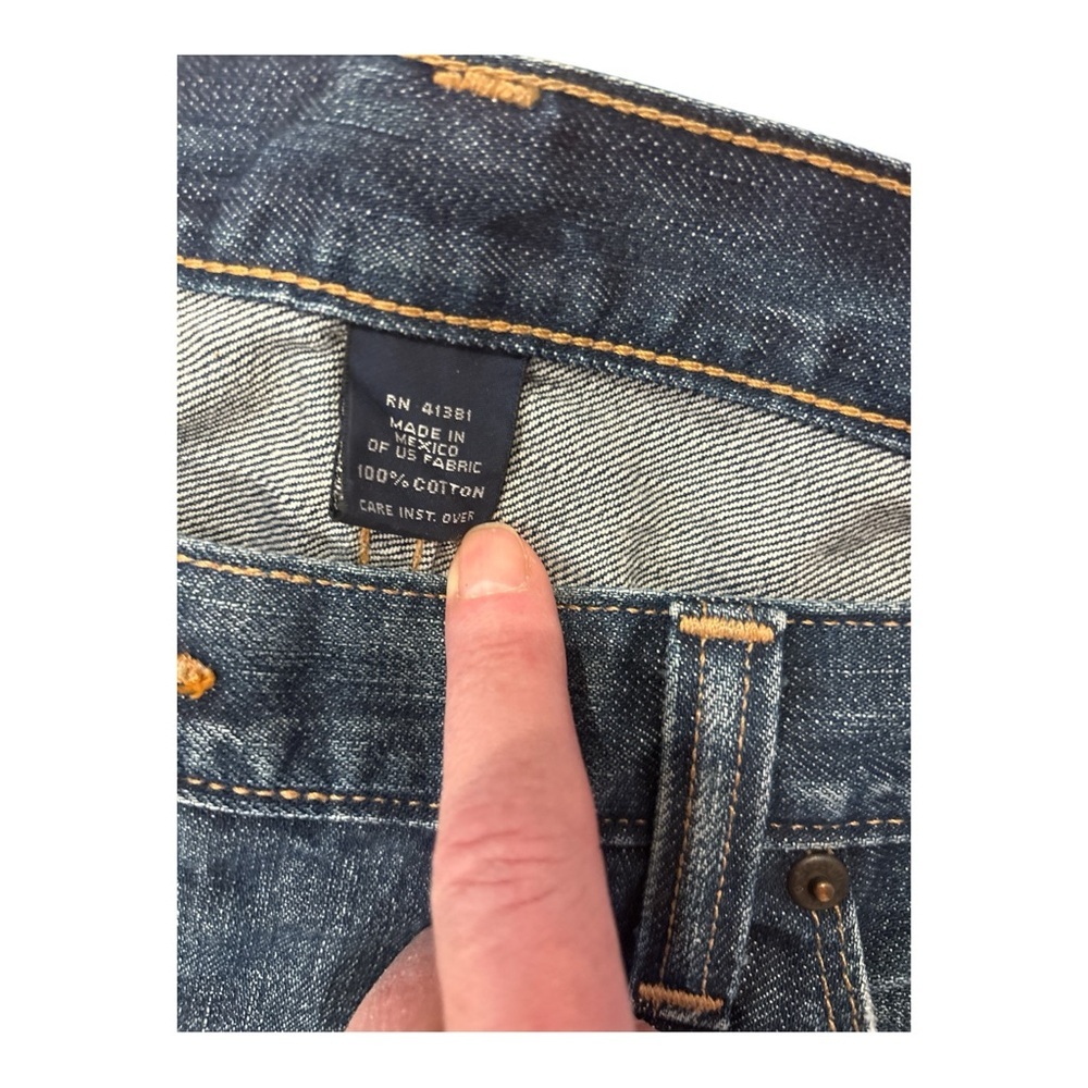 VTG POLO RALPH LAUREN DARK BLUE DISTRESSED BOOTCUT JEANS WESTERN COWBOY SZ 38W - Picture 6 of 6